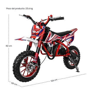 Foto 6 | Foto 6 | Moto Cross Pocket Montable Niños Motor Gasolina 45km/h Roja Little Monkey