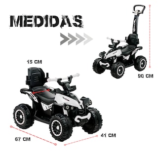 Foto 3 | Foto 3 | Cuatrimoto Komfort Con Luces 2 En 1 Eléctrica Y De Empuje