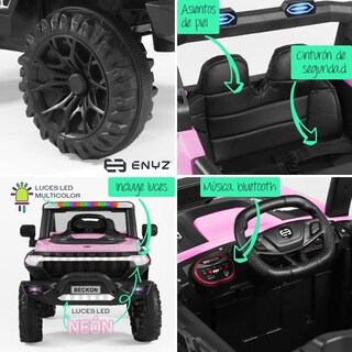 Foto 3 | Foto 3 | Camioneta Montable Eléctrico Delfín Con Control Remoto Para Niña Niño Con Asientos De Piel Carro Todo Terreno Bcx-7