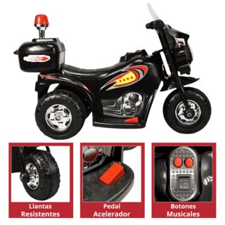 Foto 4 | Foto 4 | Moto Montable Eléctrica Para Niños Con Luces Y Sonido Bateria Recargable De 6v - Negro