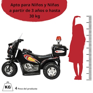 Foto 6 | Foto 6 | Moto Montable Eléctrica Para Niños Con Luces Y Sonido Bateria Recargable De 6v - Negro