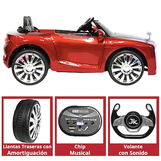 Foto 4 | Foto 4 | Montable Electrico Clásico Para Niños Bluetooth Usb Y Auxiliar Luces Sonido 12v - Rojo