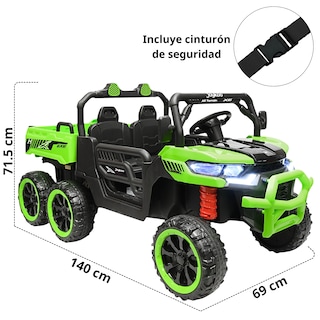 Foto 5 | Foto 5 | Montable Eléctrico Para Niños Tractor 6x6 Caja De Vuelco Atomática Luz Y Sonido Bluetooth 12v - Verde