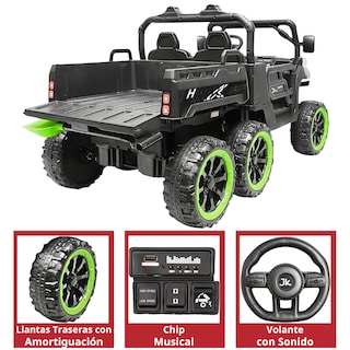 Foto 4 | Foto 4 | Montable Eléctrico Para Niños Tractor 6x6 Caja De Vuelco Atomática Luz Y Sonido Bluetooth 12v - Negro