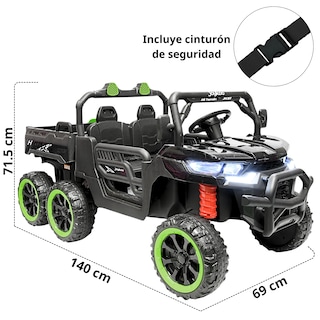 Foto 5 | Foto 5 | Montable Eléctrico Para Niños Tractor 6x6 Caja De Vuelco Atomática Luz Y Sonido Bluetooth 12v - Negro