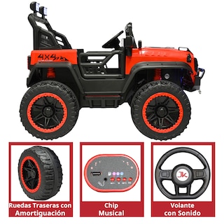 Foto 4 | Foto 4 | Montable Electrico Camioneta 4x4 Para Niños Bluetooth Luces Led Control Remoto Batería 12v - Rojo