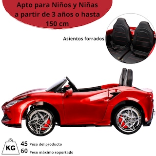 Foto 5 | Foto 5 | Montable Electrico Para Niños Deportivo Dos Asientos Luz Sonido Control Remoto Batería 12v - Rojo