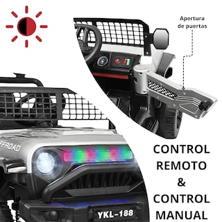 Foto 2 | Foto 2 | Montable Electrico Camioneta Para Niños Con Luz Y Sonido 12v Control Remoto Bluetooth Apto A Partir De 3 Años - Gris