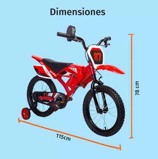Foto 5 | Foto 5 | Bicicleta Entrenadora Para Niños Aeiou Moto Cross Bike R12 Roja