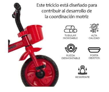 Foto 3 | Foto 3 | Triciclo Bicicleta Para Niños Infantil Cesta Cajuela