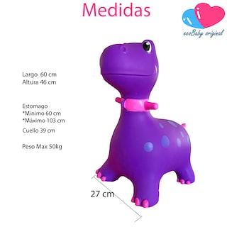 Foto 2 | Foto 2 | Montable Inflable Brincolín Ecobaby Original Dinosaurio Violeta para Niños