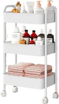 Carrito Organizador Con Ruedas 3 Niveles Multiusos Práctico Blanco
