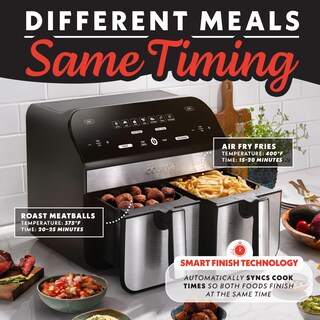 Foto 7 | Foto 7 | Freidora Gourmia Doble Cesta 10 Litros 1600 W Fryforce 360° Negra - Venta Internacional.