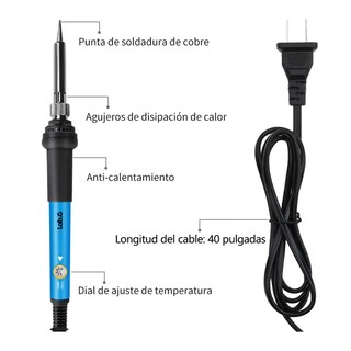 Foto 3 | Foto 3 | Cautin Para Soldar Lab.g Temperatura Ajustable Alambre Para Soldar Azul