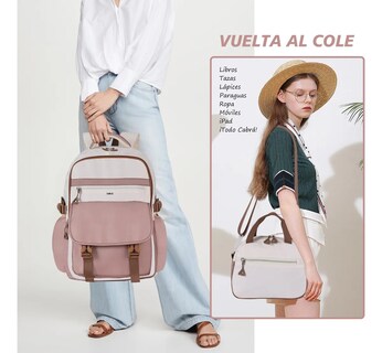 Foto 3 | Foto 3 | Mochila Escolar Viaje Para Laptop Set De 3 Piezas Marron Beige