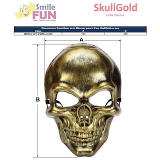 Foto 6 | Foto 6 | Caretas Para Dia De Muertos Z-smilefun Mxklu-001 1 Pieza Dorado