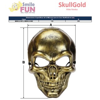 Foto 6 | Foto 6 | Caretas De Calaveras Para Fiestas Z-smilefun Mxklu-003 3 Piezas Dorado