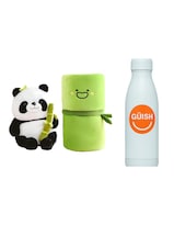 Peluche Panda Y Almohada Felpa Bambú + Gratis Termo Güish De Regalo