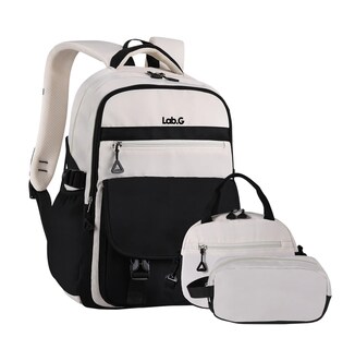Foto 1 | Foto 1 | Mochila Escolar De Viaje Para Laptop Set De 3 Piezas Negro/beige