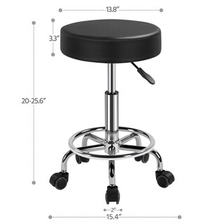 Foto 3 | Foto 3 | Silla Giratoria De Salón Rolling Stool Yaheetech  Ajustable  Negra - Venta Internacional.