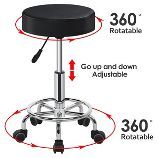 Foto 4 | Foto 4 | Silla Giratoria De Salón Rolling Stool Yaheetech  Ajustable  Negra - Venta Internacional.