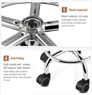 Foto 7 | Foto 7 | Silla Giratoria De Salón Rolling Stool Yaheetech  Ajustable  Negra - Venta Internacional.