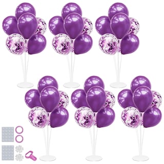 Foto 1 | Foto 1 | Set De Soportes Para Globos Zjdhpty Con Globos Morados 6 Juegos - Venta Internacional.