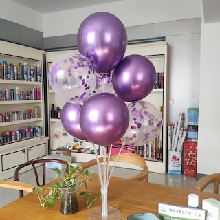 Foto 6 | Foto 6 | Set De Soportes Para Globos Zjdhpty Con Globos Morados 6 Juegos - Venta Internacional.