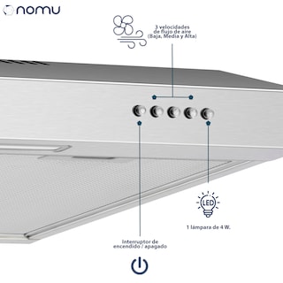 Foto 4 | Foto 4 | Campana Nomu Extractora para Cocina de Pared Acero Inoxidable 90 cm