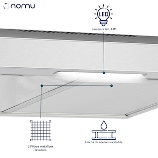 Foto 5 | Foto 5 | Campana Nomu Extractora para Cocina de Pared Acero Inoxidable 90 cm