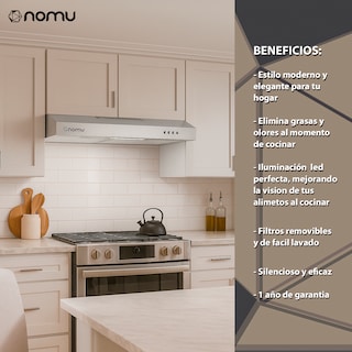 Foto 7 | Foto 7 | Campana Nomu Extractora para Cocina de Pared Acero Inoxidable 90 cm