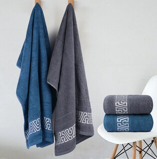 Foto 3 | Foto 3 | Xtellar Set De 2 Toallas De Baño Azul Oscuro + Gris Oscuro De Lujo En Algodón 100% De 70x140 Cm