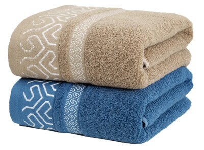 Foto 1 | Foto 1 | Xtellar Set De 2 Toallas De Baño Caqui/azul Oscuro De Lujo En Algodón 100% De 70x140 Cm