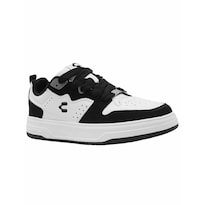 Tenis Charly  Moda Skurban Para Hombre Color Blanco Negro Blanco