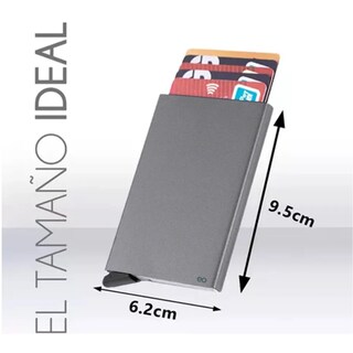 Foto 2 | Foto 2 | Tarjetero Aluminio Anti Clonacion Boton Popup Eo Safe Imports Esi-21390 Gris