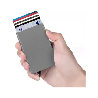 Foto 3 | Foto 3 | Tarjetero Aluminio Anti Clonacion Boton Popup Eo Safe Imports Esi-21390 Gris