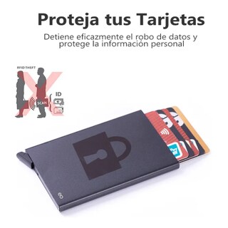 Foto 2 | Foto 2 | Tarjetero Aluminio Anti Clonacion Boton Popup Eo Safe Imports Esi-21391 Negro