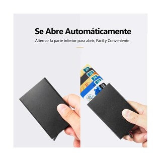 Foto 3 | Foto 3 | Tarjetero Aluminio Anti Clonacion Boton Popup Eo Safe Imports Esi-21391 Negro