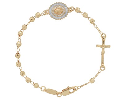 Foto 1 | Foto 1 | Misterio Vírgen De Guadalupe Bolitas Diamantadas 19cm Chapa De Oro 18k Ch120