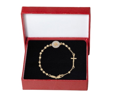 Foto 4 | Foto 4 | Misterio Vírgen De Guadalupe Bolitas Diamantadas 19cm Chapa De Oro 18k Ch120