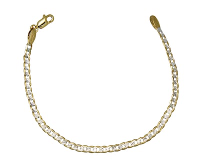 Foto 1 | Foto 1 | Pulsera Barbada Bicolor 3mm Ancho 18cm Largo Chapa De Oro 18k Ch117