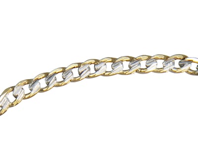 Foto 2 | Foto 2 | Pulsera Barbada Bicolor 3mm Ancho 18cm Largo Chapa De Oro 18k Ch117