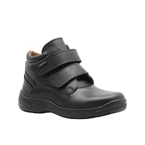 Bota Escolar Para Niño Audaz Piel Ajuste Contactel Doble Negro