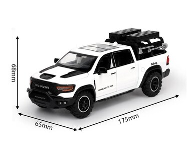 Foto 3 | Foto 3 | Hennessey Mammoth 1000 Trx Dodge Ram 1500 Trx Model 1:32 Blanca