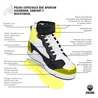 Foto 3 | Foto 3 | Tenis Atacama Pastrana Protección Biker Calzado Bota Negra Para Moto De Piel