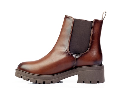 Foto 7 | Foto 7 | Botín De Dama A Ángelozano De Piel Vegana Con Herraje Y Elástico Color Café