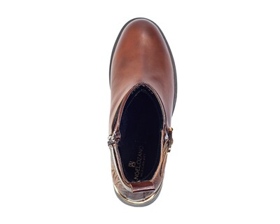 Foto 5 | Foto 5 | Botín De Dama Aángelozano De Piel Vegana Con Aplicación De Piel Grabada Color Café