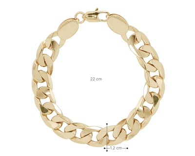 Foto 5 | Foto 5 | Pulsera Barbada Ancha Caballero 12mm Ancho 22cm Horoz Chapa De Oro 18k Ch142