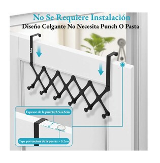 Foto 2 | Foto 2 | Gancho De Puerta De Organo De Acero Inoxidable Expandible Negro
