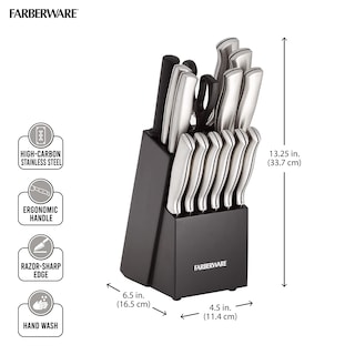 Foto 2 | Foto 2 | Juego De Cuchillos Farberware De Acero Inoxidable Estampado Con Alto Contenido De Carbono 15 Piezas - Venta Internacional.